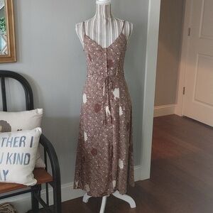 Sienna Sky Floral Brown Midi Dress